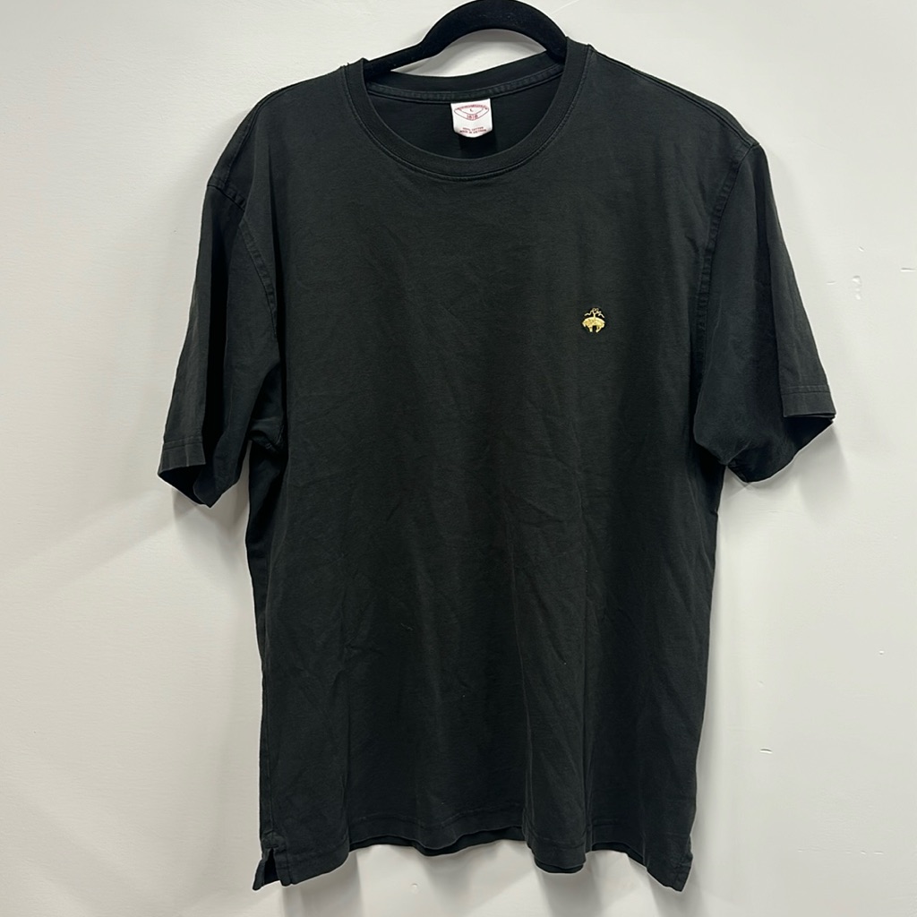 Vintage Brooks Brothers Shirt Black Gold Logo Embroidered Tshirt L